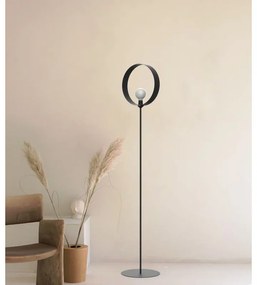 Lampadario Moderno Nucleo nero paralume nero E27 Ø40cm LUMICOM