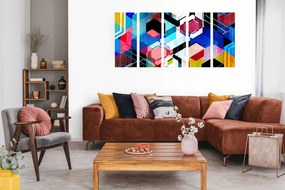 Quadri 5 pezzi – Geometria astratta