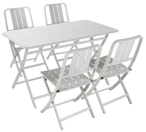 Tavolo da pranzo per giardino Idaho NATERIAL struttura e superficie in Alluminio  grigio per 4 persone 130x75cm