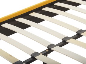 Letto con rete a doghe velluto giallo e oro 140 x 200 cm FLAYAT Beliani