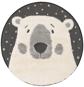 Lytte Tappeto bambino Carlo Bianco & Nero ø 120 cm rotondo - Tappeto design moderno soggiorno
