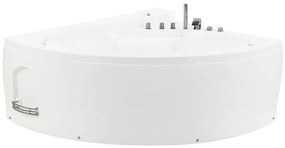 Vasca da bagno bianca con idromassaggio 206 x 165 cm PELICAN Beliani
