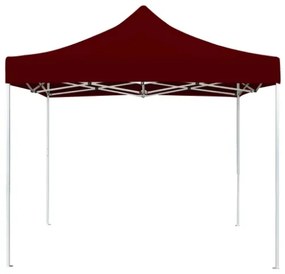 Gazebo Professionale Pieghevole in Alluminio 3x3 m Rosso Vino