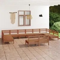 Set Salotto da Giardino 12 pz in Legno Massello di Pino Miele 3083457