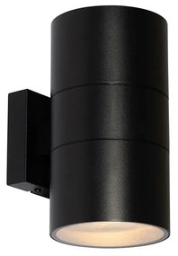 Lampada da parete per esterno nera a 2 luci AR111 IP44 - Duo