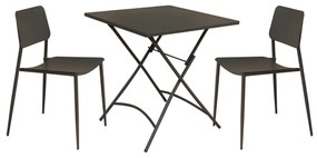 ROMANUS - set tavolo in metallo cm 70x70x72 h con 2 sedute