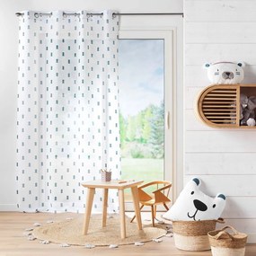 Tenda in voile bianco e blu 140x240 cm Geokid - douceur d'intérieur