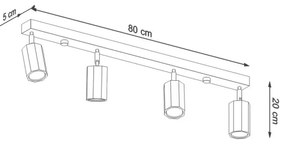Sollux SL.1031 - Faretto  ZEKE 4xGU10/40W/230V quercia