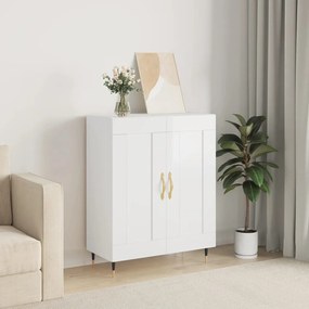 Credenza 69,5x34x90 cm in legno multistrato bianco lucido