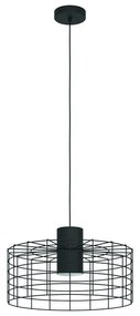 Lampadario Moderno Milligan nero paralume nero E27 Ø48cm EGLO