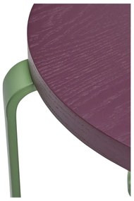 Sgabello in legno di frassino verde e viola Smile - Hübsch