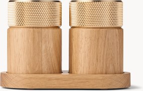 Set macina sale e pepe in legno di quercia con vassoio Sina