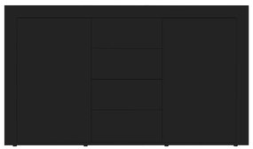 Credenza Nera 120x36x69 cm in Legno Multistrato