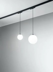 Sospensione a sfera led in vetro per sitema binario 8106 n lc nero