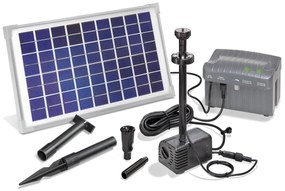 Pompa Solare Per Laghetto 600 L/h con pannello fotovoltaico 10 Watt con accumulatore e LED