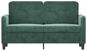 Divano a 2 posti verde scuro 120 cm in velluto