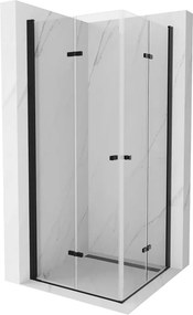 Mexen Lima Duo cabina doccia pieghevole 80 x 80 cm, trasparente, nero - 856-080-080-70-00-02