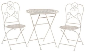 Set da balcone di un tavolo e due sedie beige/bianco sporco TRIESTE Beliani