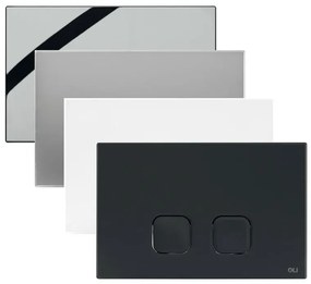 Placca cassetta wc Oli serie Plain in abs nero opaco con finitura soft touch