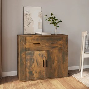 Credenza rovere fumo 80x33x70 cm in legno multistrato