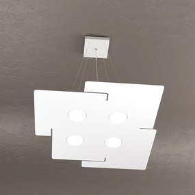 Sospensione Moderna Echo Metallo Bianco 4 Luci Gx53