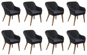 Set da pranzo da giardino 9 pz nero