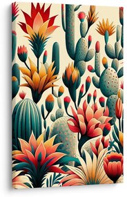 Quadro su tela – Cactus e fiori esotici