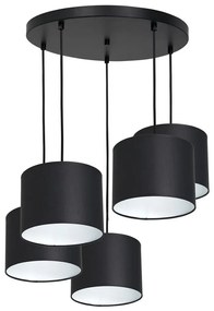 Lampadario a sospensione con filo ARDEN 5xE27/60W/230V nero/bianco