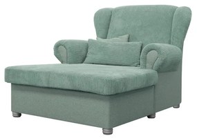 Chaise longue color menta con rivestimento in velluto a coste Lord – Ropez