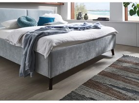 Letto matrimoniale imbottito azzurro con rete inclusa 160x200 cm Piano – Meise Möbel