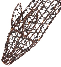 Lampada da terra marrone in rattan a forma di renna con LED IP44 - Flossie