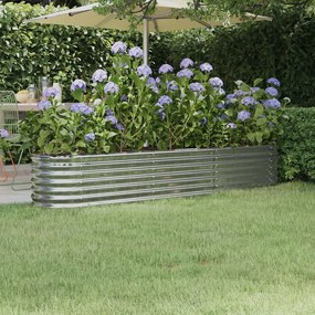 Letto Giardino Acciaio Verniciato A Polvere 224x40x36cm Argento /