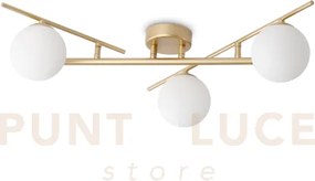 Atlas plafoniera 3 luci attacco g9 colore oro in metallo e diffusor...