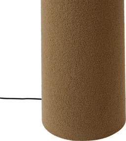 Lampada da terra Japandi marrone in tessuto teddy a 2 luci - Trombet