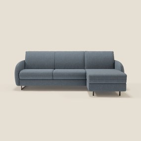 Ninfea Divano Letto Angolare con Penisola Contenitore e Materasso H18 cm - piedini in metallo e Tessuto impermeabile T03