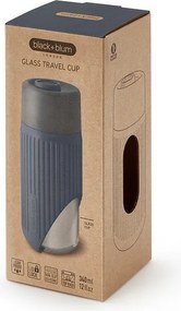 Tazza da viaggio grigio scuro in vetro 340 ml – Black + Blum
