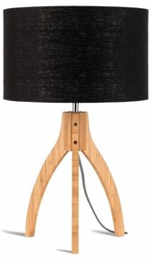 Lampada da tavolo Annapurna con paralume nero e struttura in bambù - Good&amp;Mojo