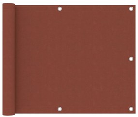 Paravento Da Balcone Terracotta 75x500 Cm Tessuto Oxford /