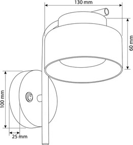 Brilagi - Lampada da parete AURA LUX 1xGX53/30W/230V nero/fumé