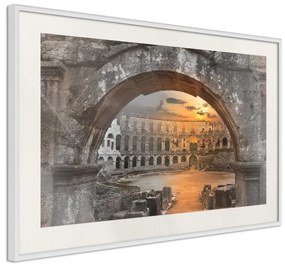 Poster  Sunset in the Ancient City  Cornice Quadri Cornice d'oro con passe-partout, Larghezza x Altezza Home decor 45x30