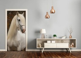 Adesivo per porta interna cavallo bianco 95x205 cm