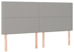 Testiera 4 pz grigio chiaro 90x5x78/88 cm in tessuto