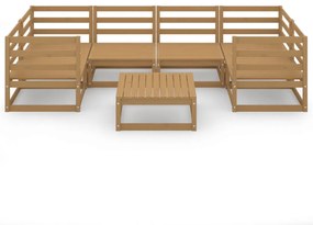 Set Divani da Giardino 7 pz in Legno Massello di Pino