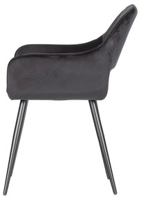 Set di sedie da pranzo nera in imbottito con braccioli 2 pz Jelle – WOOOD