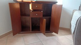 Credenza da 100 cm classica in legno noce lucido