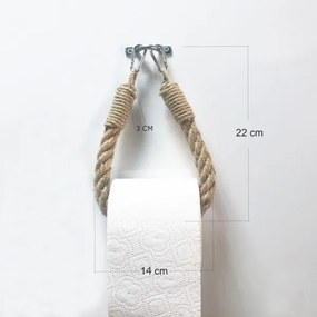 Porta carta igienica in corda BORU 22x14 cm marrone