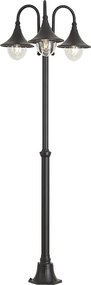 Lanterna da esterno classica nera 200 cm 3 luci IP44 - Daphne
