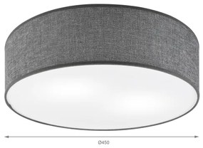 Plafoniera da soffitto SIRJA 2xE27/15W/230V Ø 45 cm grigia