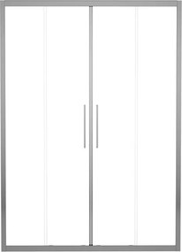Porta doccia scorrevole L 172-176 cm x H 195 cm per nicchia in vetro trasparente SP. 6 mm, profilo lucido cromo, serie Record