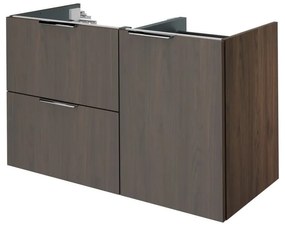Mobile da bagno sospeso sotto lavabo L 105 x H 64 x P 48 cm noce, 2 cassetti 1 anta SENSEA Neo